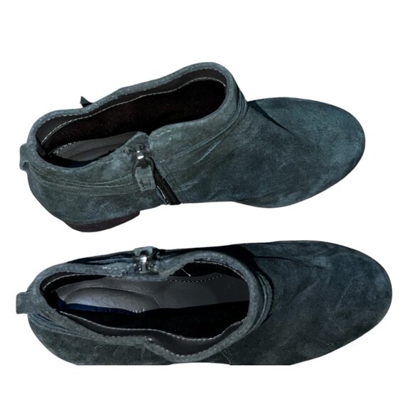 Violet & Red Jenna Ankle Boots With Leather Upper & Stacked Heel Size 6  Green - Picture 5 of 16